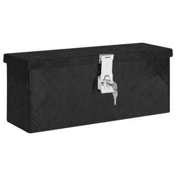 ARDEBO.de - Aufbewahrungsbox Schwarz 50x15x20,5 cm Aluminium