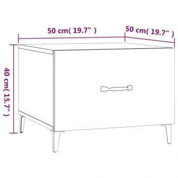 Couchtisch mit Metallbeinen Weiß 50x50x40 cm