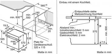 Bosch HBA533BB1 Serie 4 EEK: A Einbaubackofen, 60cm breit, 71 Liter, 3D Heißluft, EcoClean Direct, schwarz
