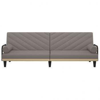 Schlafsofa mit Armlehnen Taupe Stoff