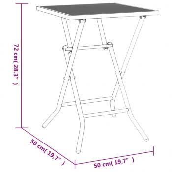 Gartentisch Klappbar Anthrazit 50x50x72 cm Stahlgitter