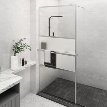 ARDEBO.de - Duschwand mit Ablage für Walk-In-Dusche Chrom 80x195 cm ESG