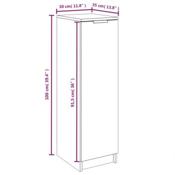 Schuhschrank Weiß 30x35x100 cm Holzwerkstoff