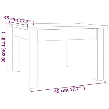 Couchtisch Grau 45x45x30 cm Massivholz Kiefer