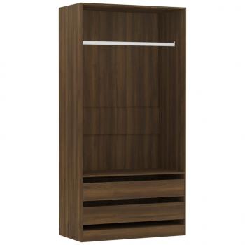 Kleiderschrank Braun Eiche-Optik 100x50x200 cm Holzwerkstoff