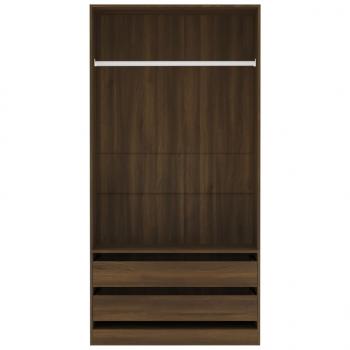 Kleiderschrank Braun Eiche-Optik 100x50x200 cm Holzwerkstoff