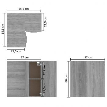 Eck-Hängeschrank Grau Sonoma 57x57x60 cm Holzwerkstoff