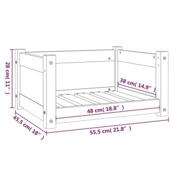 Hundebett Honigbraun 55,5x45,5x28 cm Massivholz Kiefer