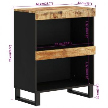 Beistellschrank 60x33x75 cm Massivholz Mango