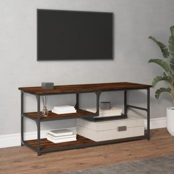 ARDEBO.de - TV-Schrank Räuchereiche 103x38x46,5 cm Holzwerkstoff und Stahl