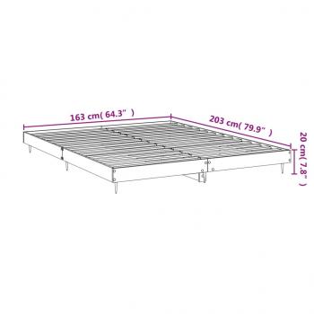 Bettgestell Schwarz 160x200 cm Holzwerkstoff