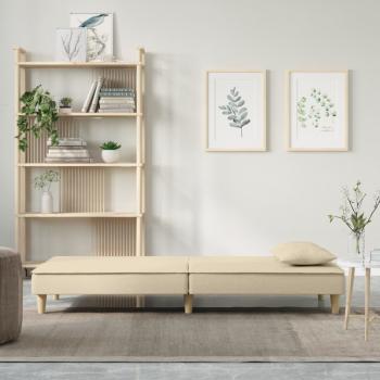 Schlafsofa Creme Stoff