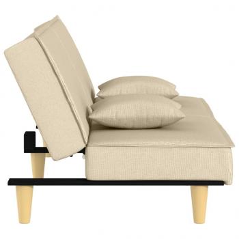 Schlafsofa Creme Stoff