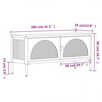 TV-Schrank Schwarz 105x35x50 cm Glas und Stahl