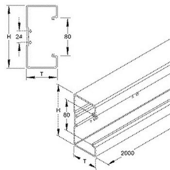 Kleinhuis BU651308.6 Gerätekanalunterteil, mit Bodenlochung, 133x66x2000 mm, Kunststoff PV (Menge: 2 m je Bestelleinheit)