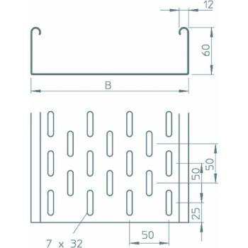 Obo Bettermann MKS 620 FS Kabelrinne MKS gelocht, mit Verbinder-Set 60x200x3000, St, FS (Menge: 3 m je Bestelleinheit)