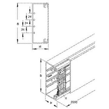 Kleinhuis HKL60150.1 HKL-Elektroinstallationskanal, mit Bodenlochung, 60x150x2000 mm, Kuns (Menge: 2 m je Bestelleinheit)