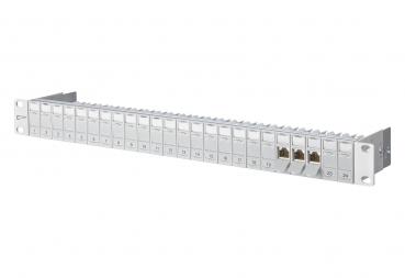 Metz Connect 130920-E E-DAT modul 24x8(8) 1HE Patchfeld Cat.6A, lichtgrau