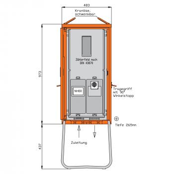 ARDEBO.de - WA0011 Anschlussschrank 55kVA mit Zählerplatz und einem Leistungsschalter 3P 80A