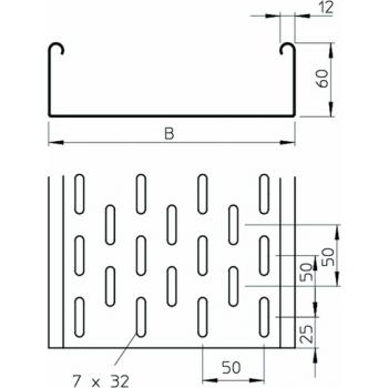 Obo Bettermann MKS 615 FS Kabelrinne MKS gelocht, mit Verbinder-Set 60x150x3000, St, FS (Menge: 3 m je Bestelleinheit)