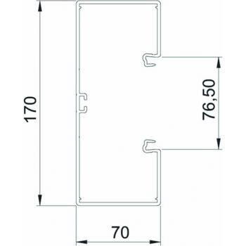 Obo Bettermann GK-70170RW Geräteeinbaukanal mit Bodenlochung 70x170x2000, PVC, reinweiß, RAL 90 (Menge: 2 m je Bestelleinheit)