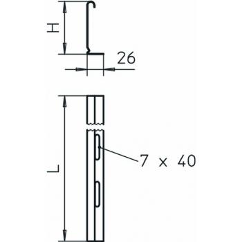 Obo Bettermann TSG 85 FS Trennsteg für Kabeltragsysteme 85x2995, St, FS (Menge: 3 m je Bestelleinheit)