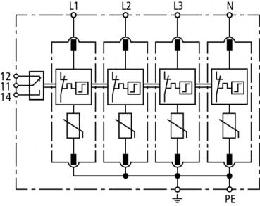 Dehn + Söhne DG M TNS 385 FM Überspannungsableiter Typ 2 DEHNguard M 4-polig für TN-S-Systeme