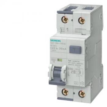 Siemens 5SU1354-6KK06 FI/LS-Schalter, 10 kA, 1P+N, Typ A, 30 mA, B-Char, In: 6 A, Un AC:
