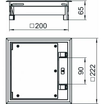 Obo Bettermann GES4-2U10T 9011 Geräteeinsatz für Universalmontage 222x222x65, PA, graphitschwar