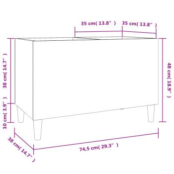 Plattenschrank Weiß 74,5x38x48 cm Holzwerkstoff