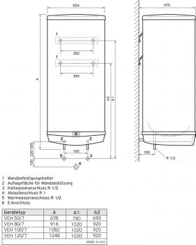 ARDEBO.de - VEH 80/7-3 VAILLANT VEH 80/7-3 ZWEIKREIS-Wandspeicher eloSTOR pro