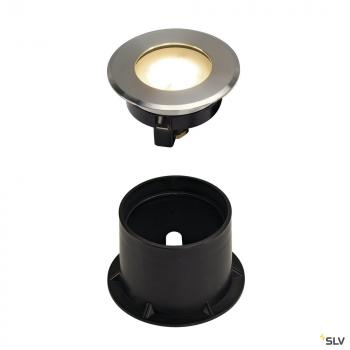 Slv 228412 DASAR® FLAT 80, Outdoor Bodeneinbauleuchte, LED, 3000K, IP67, rund, edels