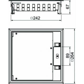 Obo Bettermann GES9-3S U 9011 Geräteeinsatz für Universalmontage 264x264x67, PA, graphitschwarz