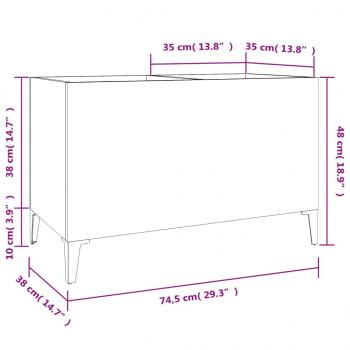 Plattenschrank Braun Eichen-Optik 74,5x38x48 cm Holzwerkstoff