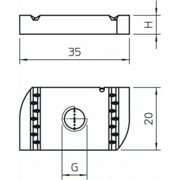 Obo Bettermann MS41SN M8 ZL Gleitmutter für Profilschiene MS4121/4141 M8, St, ZL (Menge: 50 Stück je Bestelleinheit)