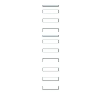 Abn VR19 Verteilerfeld 1V 9x Gerätetragschiene 1V9, 108TE, BxH: 250x1350mm