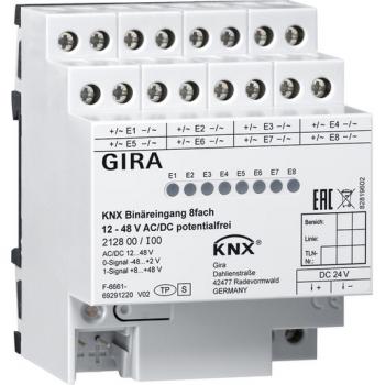 Gira 212800 Binäreing. 8f 12 - 48 V AC/DC pot.frei KNX REG