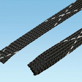 Panduit SE75PFR-CR0 Geflechtschlauch dehnbar, Durchm. 19,1mm, Rolle 30,5m, schwarz, flam