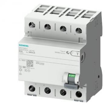 Siemens 5SV3647-4 FI-Schutzschalter, 4-polig, Typ B, kurzzeitverzögert, In: 80 A, 300 mA