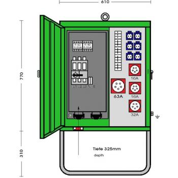 Elektra Tailfingen V 63N/A/6211-2 Verteilerschrank im Gehäuse aus verzin