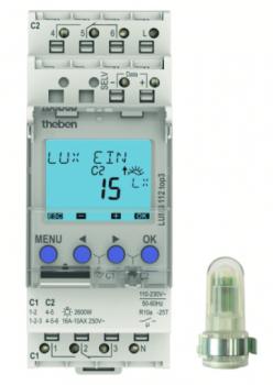 ARDEBO.de - LUNA 112 top3 AL Dämmerungsschalter mit Aufbau-Lichtsensor, 2 Kanäle