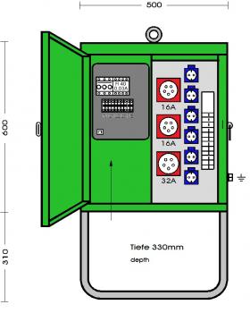 ARDEBO.de - V 40N/A/621-1 Verteilerschrank im Gehäuse