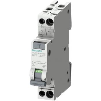 Siemens 5SV1316-3KK16 FI/LS kompakt 1P+N 6kA Typ F 30mA, superresistent K, B16