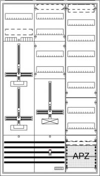 ARDEBO.de - DA39BY DA39BY Komplettschrank, AP Dreipunkt, A39 2Z1S+2RE1V7A2