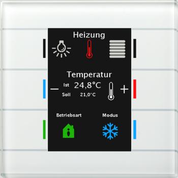 MDT technologies BE-GT2TW.02 Glastaster II Smart mit Farbdisplay und Temperatursensor, Weiß