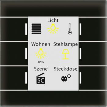 MDT technologies BE-GT2TS.02 Glastaster II Smart mit Farbdisplay und Temperatursensor, Schwarz