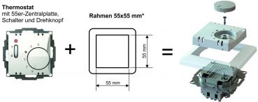 Newlec NRTRUP55SWWS.01 Raumthermostat UP, Öffner, Schalter, Kontrolllampe, Nachtabsenku