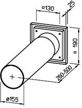 Helios WES 150 UP-Wandeinbausatz, Kunststoff (537)