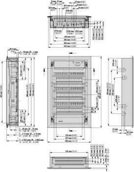 Eaton KLV-36UPP-F Unterputz-Kleinverteiler, 3-reihig, Stahlblechtür flach (178802)