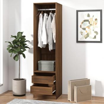 ARDEBO.de - Kleiderschrank mit Schubladen Braun Eichen-Optik 50x50x200 cm